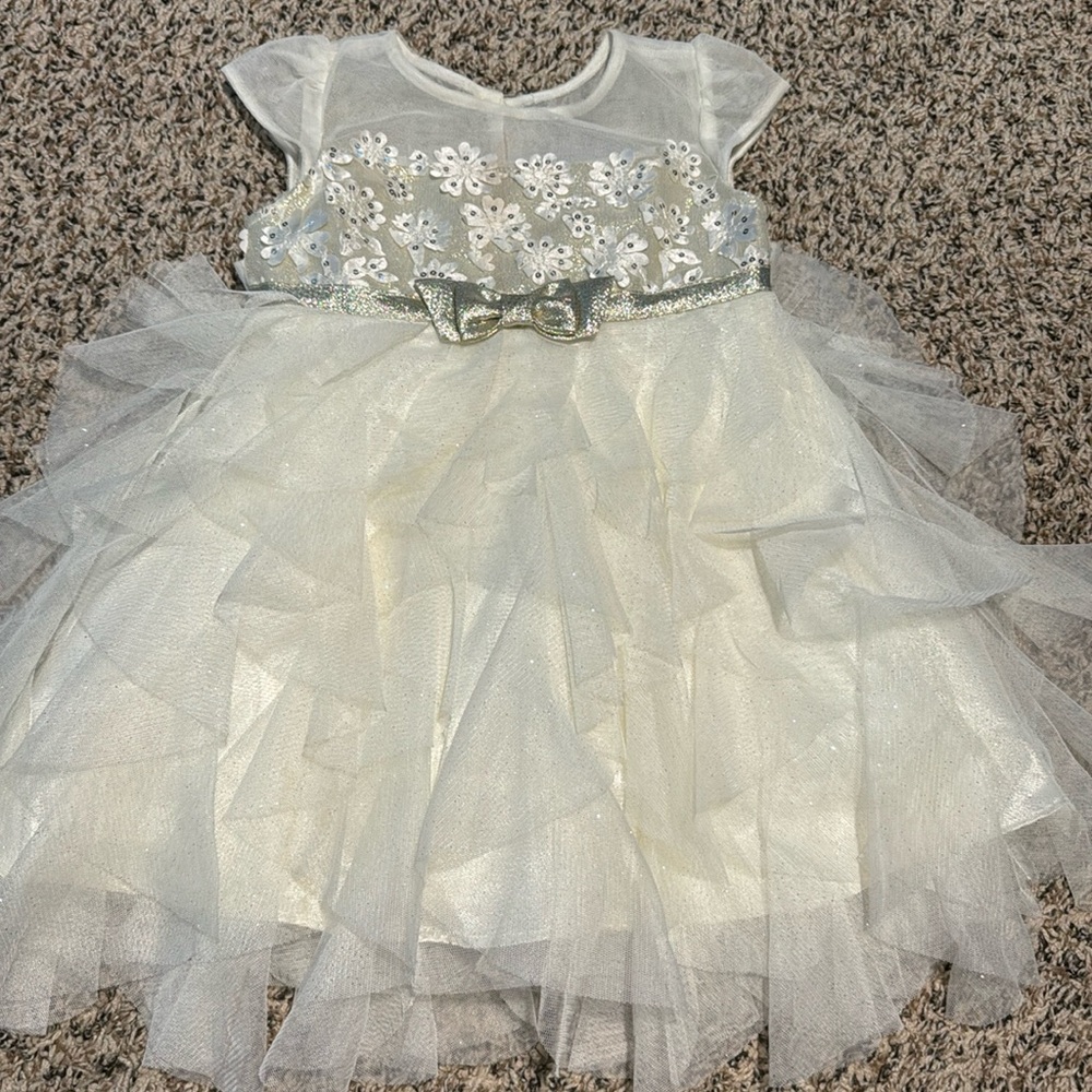 SPARKLEY WHITE TODDLER DRESS 2T